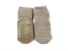 MP light brown melange socks wool with rubber soles